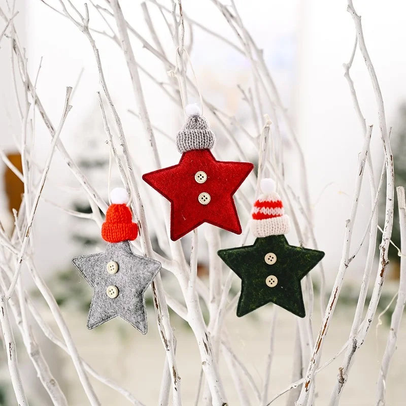 Red Star Christmas Tree Ornament – DIY Hanging Pendant Decoration for Xmas, New Year Party, Home Decor & Holiday Gifts