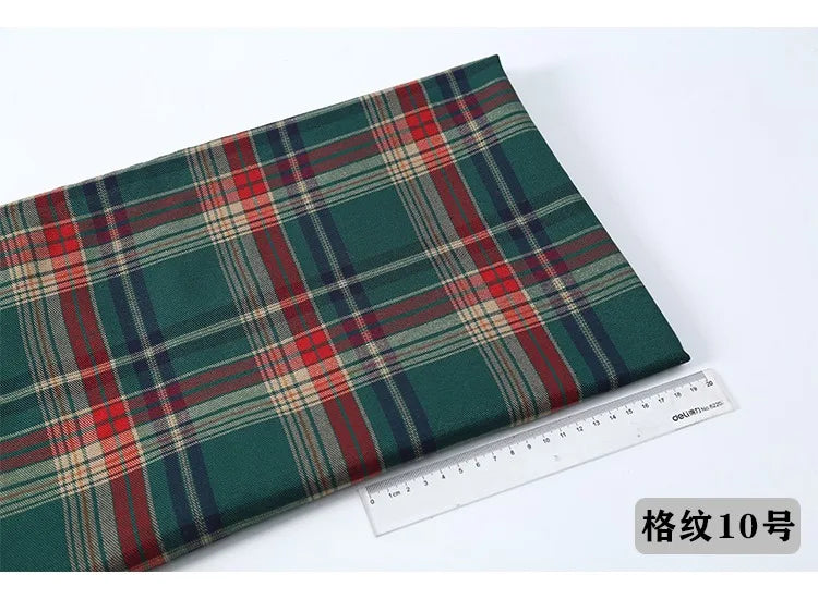 Scottish Style Plaid Fabric – Soft Breathable Cloth for Christmas Skirts, Uniforms, Dresses, DIY Sewing & Background Decor