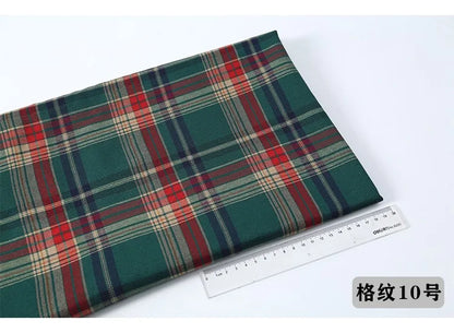 Scottish Style Plaid Fabric – Soft Breathable Cloth for Christmas Skirts, Uniforms, Dresses, DIY Sewing & Background Decor