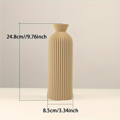 Elegant Black Decorative Plastic Vase – Modern Boho Centerpiece for Home, Office & Living Room Décor