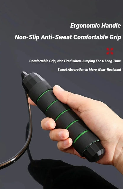 Comba de acero ajustable – Cuerda para saltar sin enredos para fitness, entrenamiento cardiovascular, entrenamientos en casa y equipo deportivo