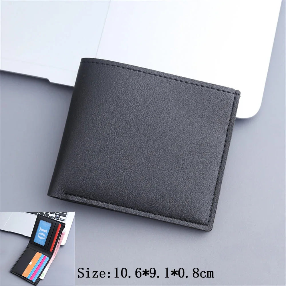 Billetera de cuero de gran capacidad para hombre con ventana para identificación, ranuras para tarjetas y monedero.