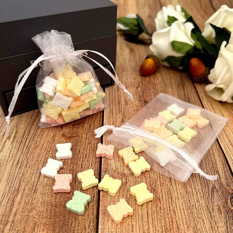 Bolsas de regalo de organza blanca de 20 a 100 unidades – Bolsas de joyería con cordón para recuerdos de boda, regalos de Navidad, empaques de dulces y accesorios para fiestas