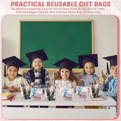 Bolsas de regalo de PVC transparente con asa – Bolsas de regalo de plástico reutilizables transparentes para cosméticos, empaques minoristas, recuerdos de fiesta y compras
