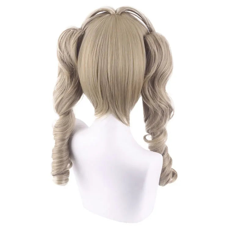 Genshin Impact Barbara Style Cosplay Wig – Synthetic Split Ponytail Heat Resistant Anime Costume Wig with Hair Clips for Party & Convention Wear