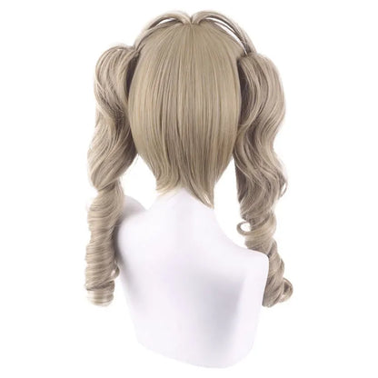 Genshin Impact Barbara Style Cosplay Wig – Synthetic Split Ponytail Heat Resistant Anime Costume Wig with Hair Clips for Party & Convention Wear