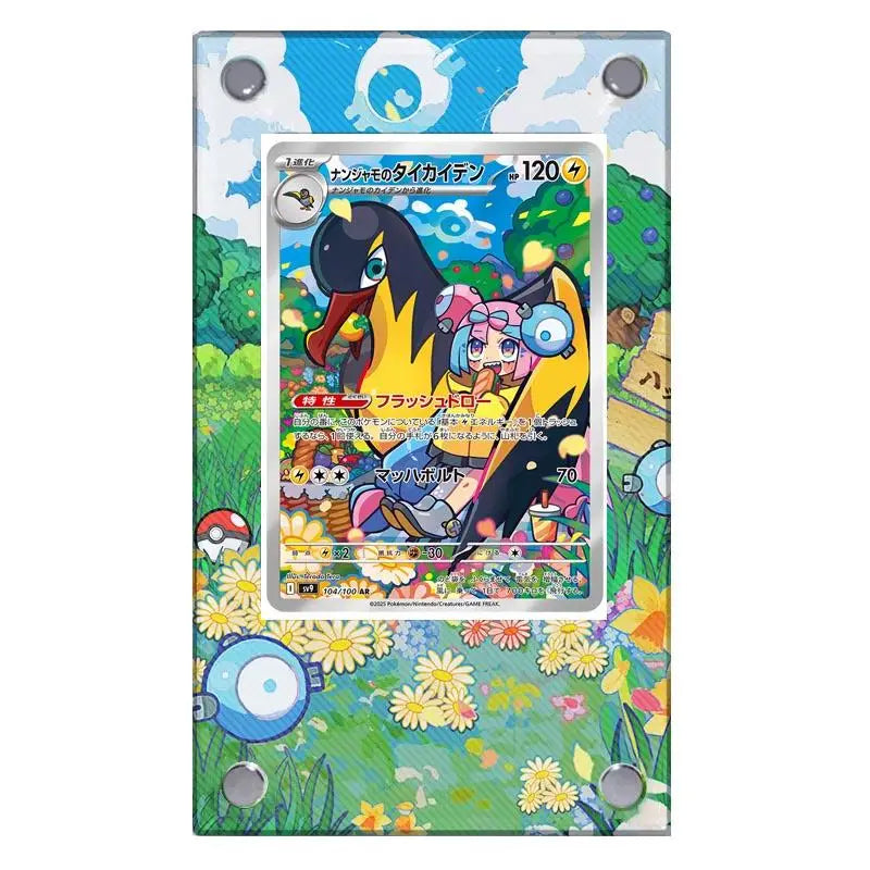 Estuche de exhibición de cartas acrílico Pokémon – Reshiram, Mewtwo, Zekrom, Charizard y soporte protector de cartas de personajes