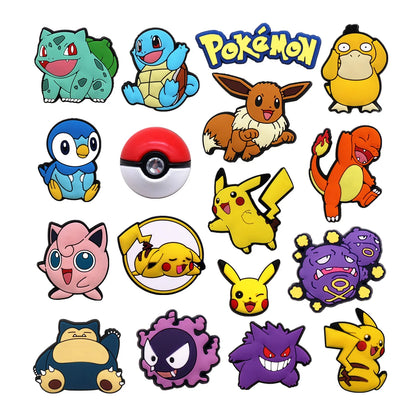 1PC Pokémon PVC Shoe Charms – Cute Pikachu & Squirtle Clog Pins for Sandals, Shoes, Backpacks & Accessories