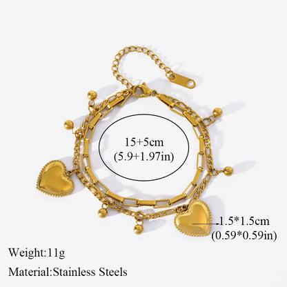 Pulsera de acero inoxidable 316L con dijes de estrellas de mar, luna y estrellas doradas – Cadena de muñeca moderna para mujer, regalo de joyería para fiestas