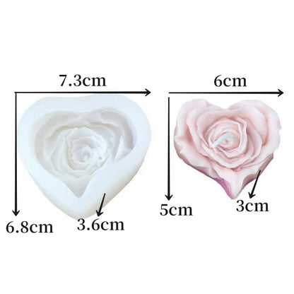 Molde de silicona grande de peonía para velas – Molde floral de rosa 3D para hacer velas, jabón, resina, yeso, hornear pasteles y manualidades de decoración del hogar