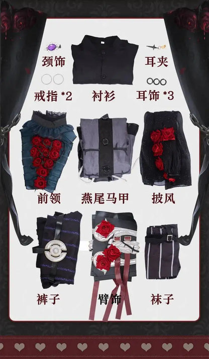 Identity V Psychologist Emily (Everlasting Night Patient) Cosplay Costume – Halloween Party Outfit Series Game Dress Suit for Roleplay & Convention Events