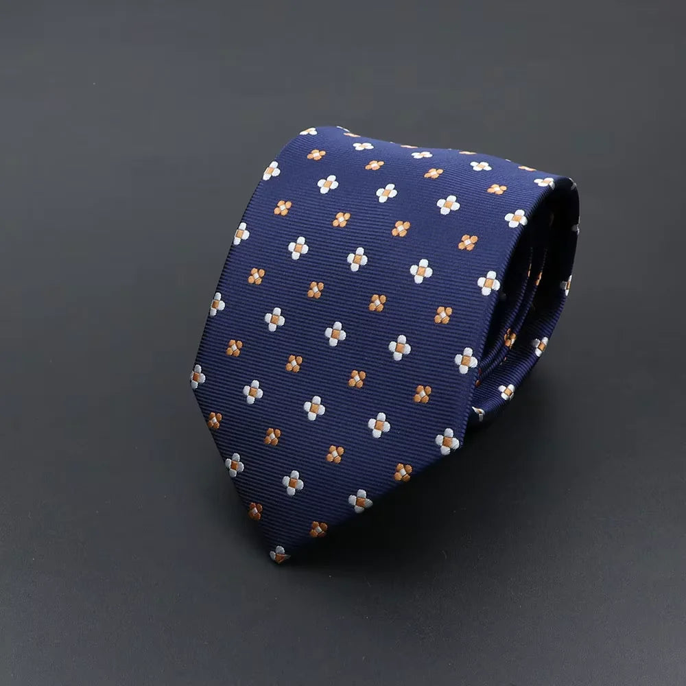 Corbata de hombre de fantasía con perro de dibujos animados, Paisley, rayas y lunares para negocios y bodas