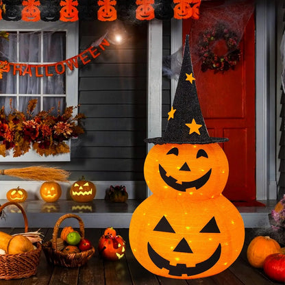 Halloween Pumpkin Decorations – Collapsible Jack-o’-Lantern Pumpkin Lights for Indoor & Outdoor Home, Party & Yard Decor