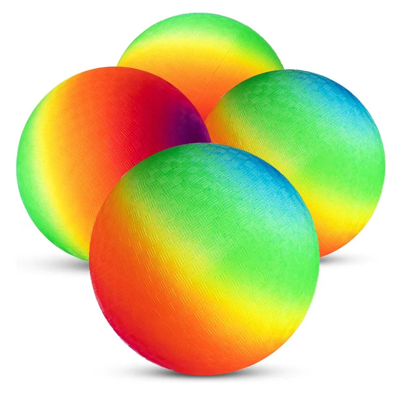 Kickballs Playground Balls – 8.5 Inch Rainbow Basketball & Soccer Toy for Children, Outdoor Sports Games & Kindergarten Play Equipment
