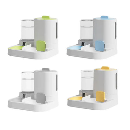 1-Pack Automatic Gravity-Fed Cat Water Dispenser & Feeder – Spill-Proof Large-Capacity One-Piece Food & Water Station