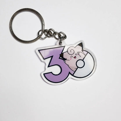 Pokémon 30th Anniversary Acrylic Keychain – Captain Pikachu, Eevee & Eeveelutions (50 Styles)