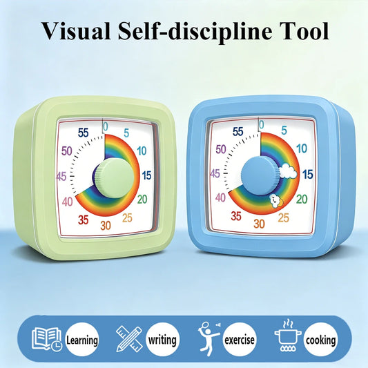 Temporizador visual de 60 minutos para niños - Temporizador de cuenta atrás para tareas, aprendizaje, estudio y gestión del tiempo