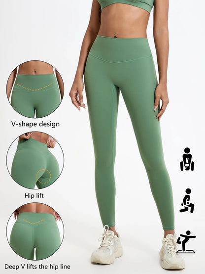 Women’s High Waist Yoga Leggings – Super Soft Gym Running Workout Tights with Push-Up Fit