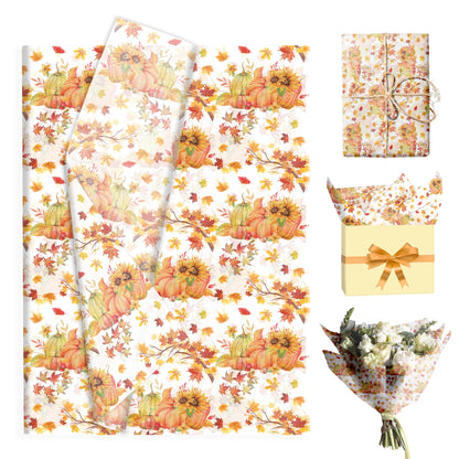 20/50PCS Thanksgiving Maple Leaf Tissue Paper – Autumn Gift Wrapping & DIY Packing Paper for Birthday, Wedding, Party & Holiday Supplies