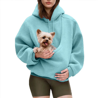 Pet Carrier Hoodie for Small Dogs & Cats – Hands-Free Unisex Pouch Sweatshirt, Cozy Pullover for Puppy & Kitten Carrying