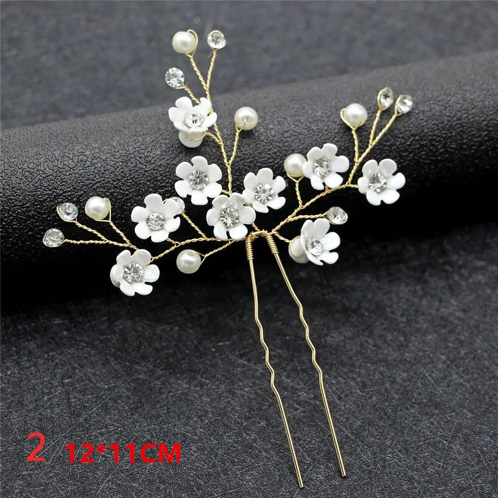 Luxury Floral Bridal Hair Comb with Gold Leaves – Crystal Wedding Hair Accessory for Brides & Prom