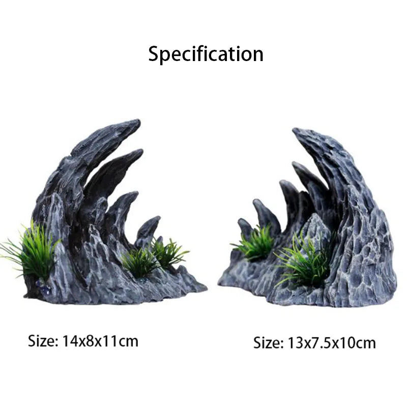 2PCS Resin Aquarium Canyon Decorations – Realistic Simulated Rock Ornaments for Fish Tanks, Underwater Aquascape & Aquarium Fish Decor