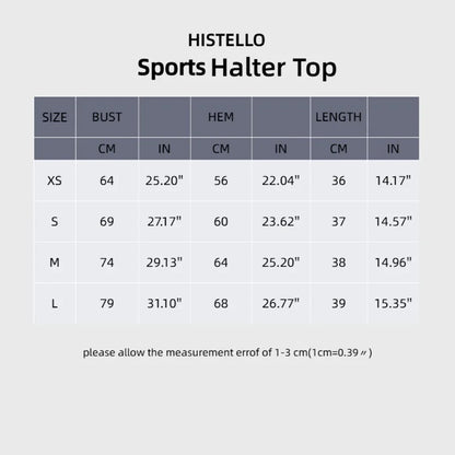 HISTELLO Women’s Seamless Longline Halter Sports Top – Built-in Bra with Removable Cups Yoga & Gym Tank Activewear