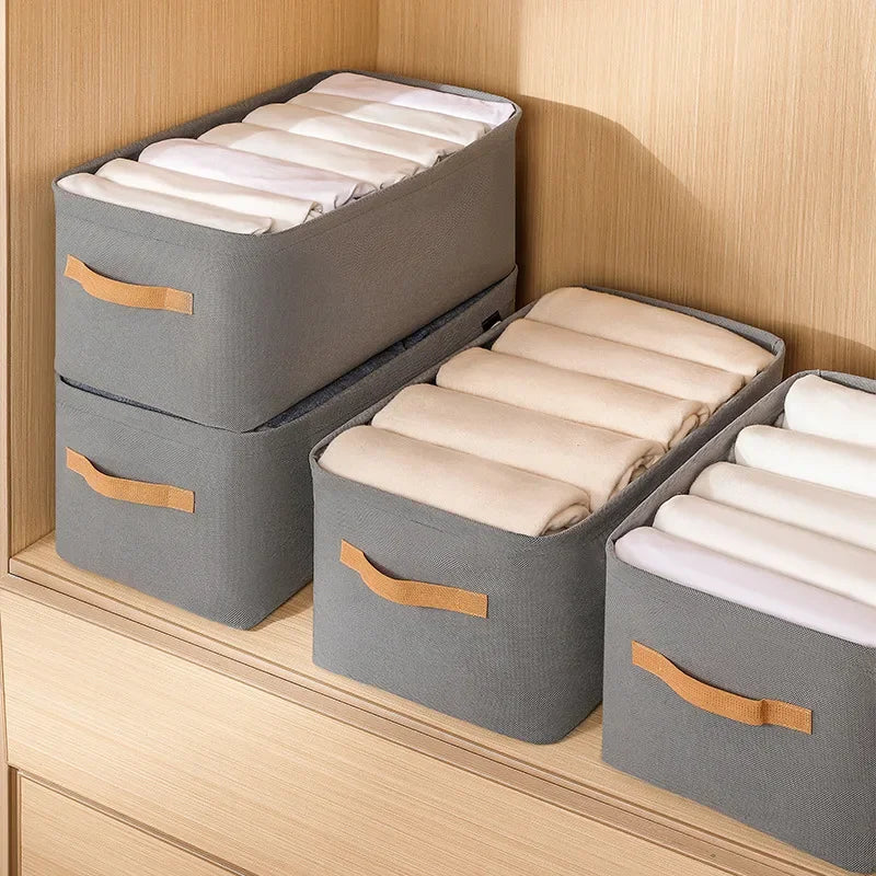 Thickened Clothes Storage Organizer – Foldable Wardrobe Storage Box for Pants, Sweaters, Jeans & Clothing, Drawer Organizer Cabinet Storage Container for Home Organization
