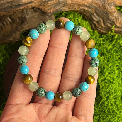 Pulsera de Cuentas de Piedra Natural – Pulsera de Cristal Simbólica para Mujeres y Hombres, Protección Espiritual, Amor Propio y Regalo de Joyería de Moda