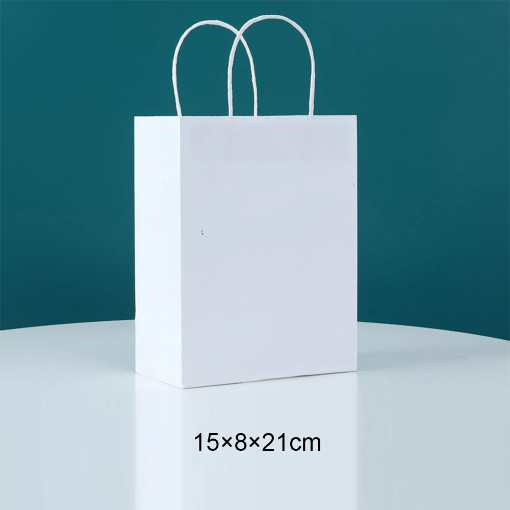 Bolsas de regalo de papel kraft de 5/10/25/50 piezas con asas – Bolsas de regalo y dulces de 10 colores para cumpleaños, bodas, baby showers y empaques de regalo
