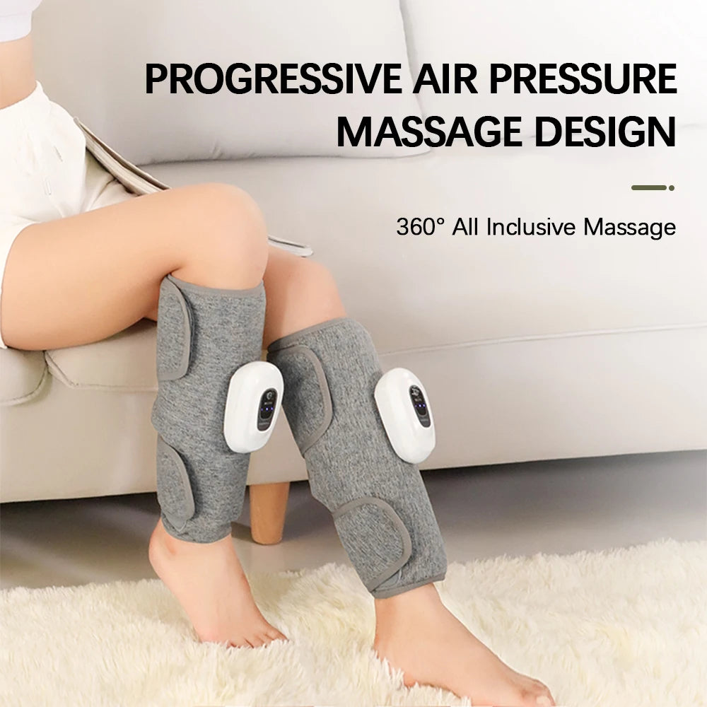 Wireless 360° Air Pressure Calf Massager – Electric 3-Mode Airbag Compression Leg & Foot Massage Device for Muscle Relaxation