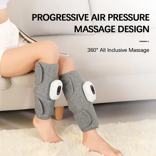 Wireless 360° Air Pressure Calf Massager – Electric 3-Mode Airbag Compression Leg & Foot Massage Device for Muscle Relaxation