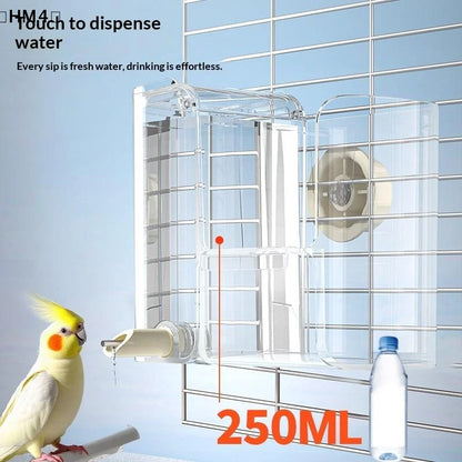 HM4 Automatic Bird Feeder & Water Dispenser – Clear Durable Cage Accessory for Budgies, Cockatiels, Lovebirds & Small Birds