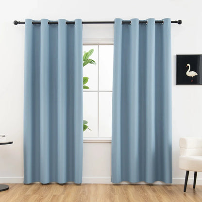 Lot de 2 rideaux occultants – Panneaux de fenêtre isolants thermiques anti-UV pour chambre et salon