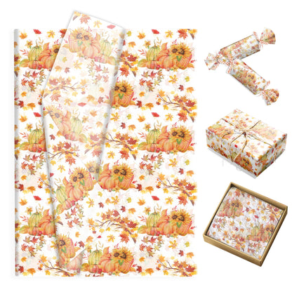 20/50PCS Thanksgiving Maple Leaf Tissue Paper – Autumn Gift Wrapping & DIY Packing Paper for Birthday, Wedding, Party & Holiday Supplies