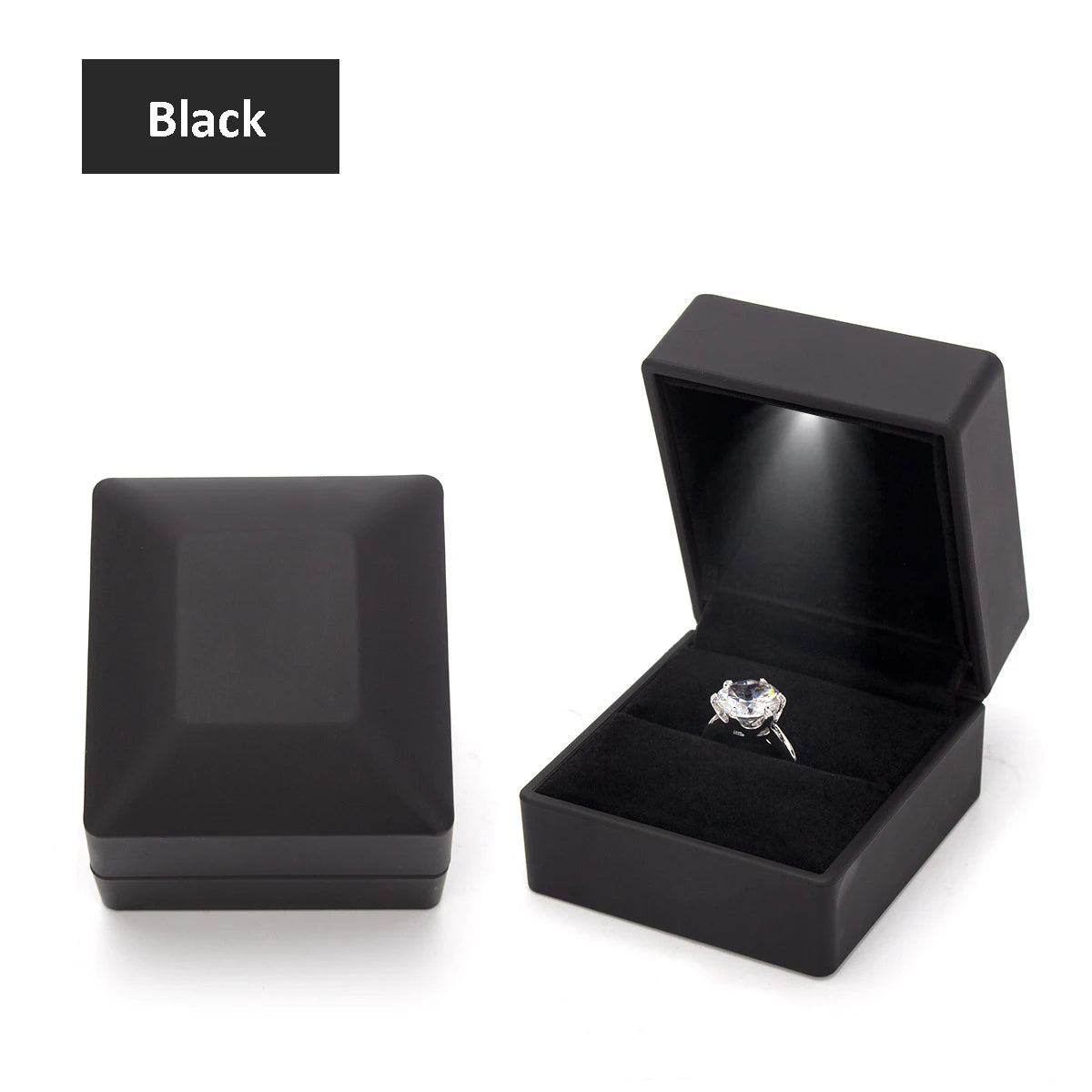 LED Velvet Jewelry Gift Box for Rings, Necklaces & Pendants – Luxury Lighted Proposal, Engagement & Wedding Display Case