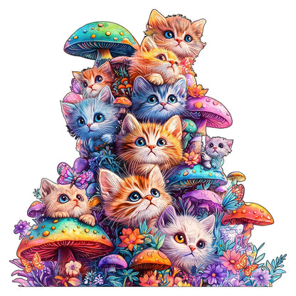 Lindo Rompecabezas de Gato Seta de Madera – Rompecabezas Irregular con Forma de Animal para Adultos, Juego Educativo Creativo, Decoración del Hogar y Regalo para Amantes de los Rompecabezas