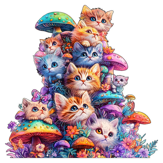 Lindo Rompecabezas de Gato Seta de Madera – Rompecabezas Irregular con Forma de Animal para Adultos, Juego Educativo Creativo, Decoración del Hogar y Regalo para Amantes de los Rompecabezas