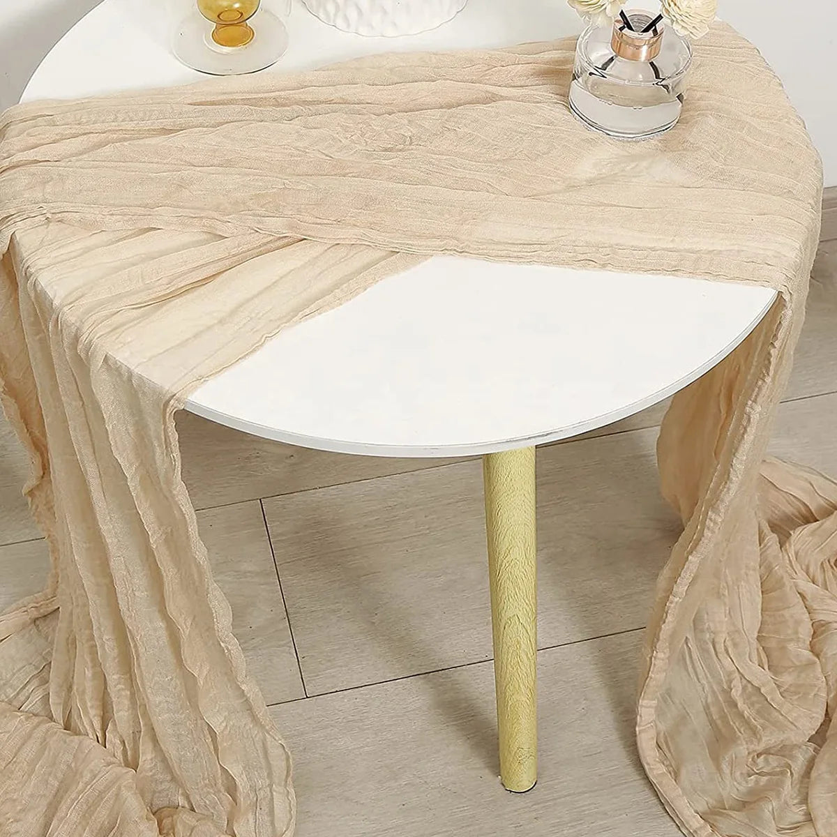 1PC Orange Gauze Table Runner – Translucent Boho Table Decoration for Weddings, Holiday Parties, Events & Home Dining Decor