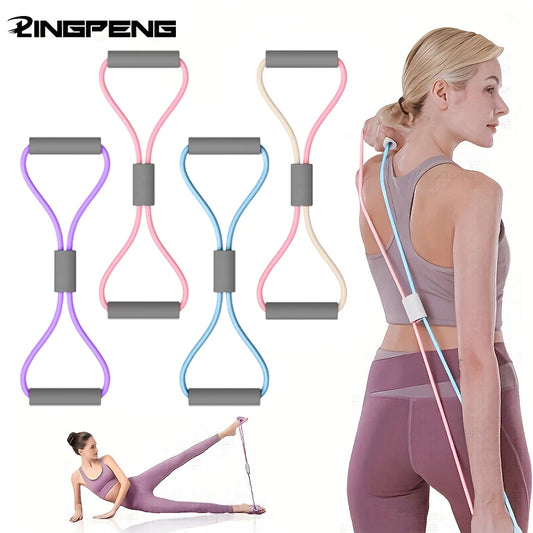 Bandas de Resistencia para Yoga en Forma de 8 – Elástico Ejercitador y Expansor de Pecho para Culturismo, Gimnasio en Casa y Entrenamiento de Cuerpo Completo