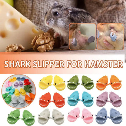 1Pair Mini Shark Pet Slippers – Cute Small Animal Footwear for Hamsters, Turtles, Lizards & Hedgehogs, Funny Pet Accessories