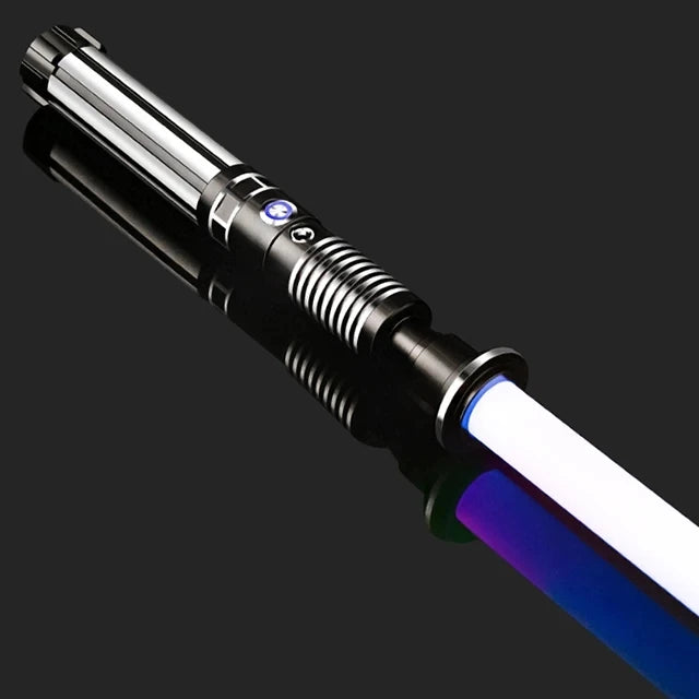 RGB Metal Lightsaber – Dueling Smooth Swing Laser Sword, 16 Color Changing & 16 Sound Effects, FOC Rave Flashing Toy Saber