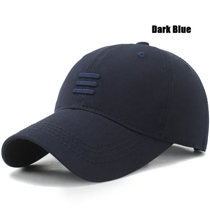 4-Color Soft Cotton Baseball Cap – Unisex Snapback Dad Hat with Three-Bar Design for Men & Women, Casual Outdoor Sports
