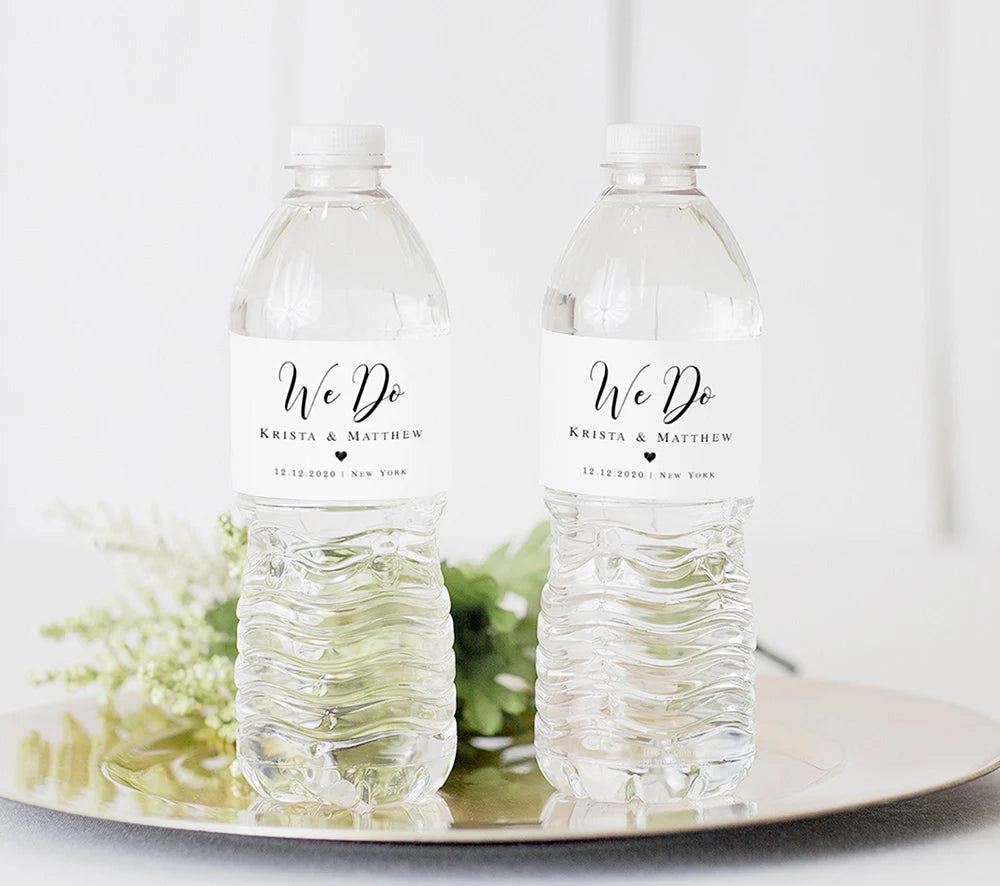 Personalized Wedding Water Bottle Labels – Custom Thank You Stickers for Bridal Shower, Birthday Party & Wedding Welcome Gifts | Event Decor
