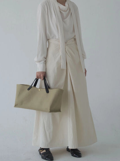 Bolso Tote de Lona y Piel para Mujer – Versátil Bandolera Cruzada y de Hombro, Bolso de Mano Casual y Chic para el Día a Día con un Elegante Diseño de Cartera de Mano para el Trabajo, Viajes y Moda Cotidiana