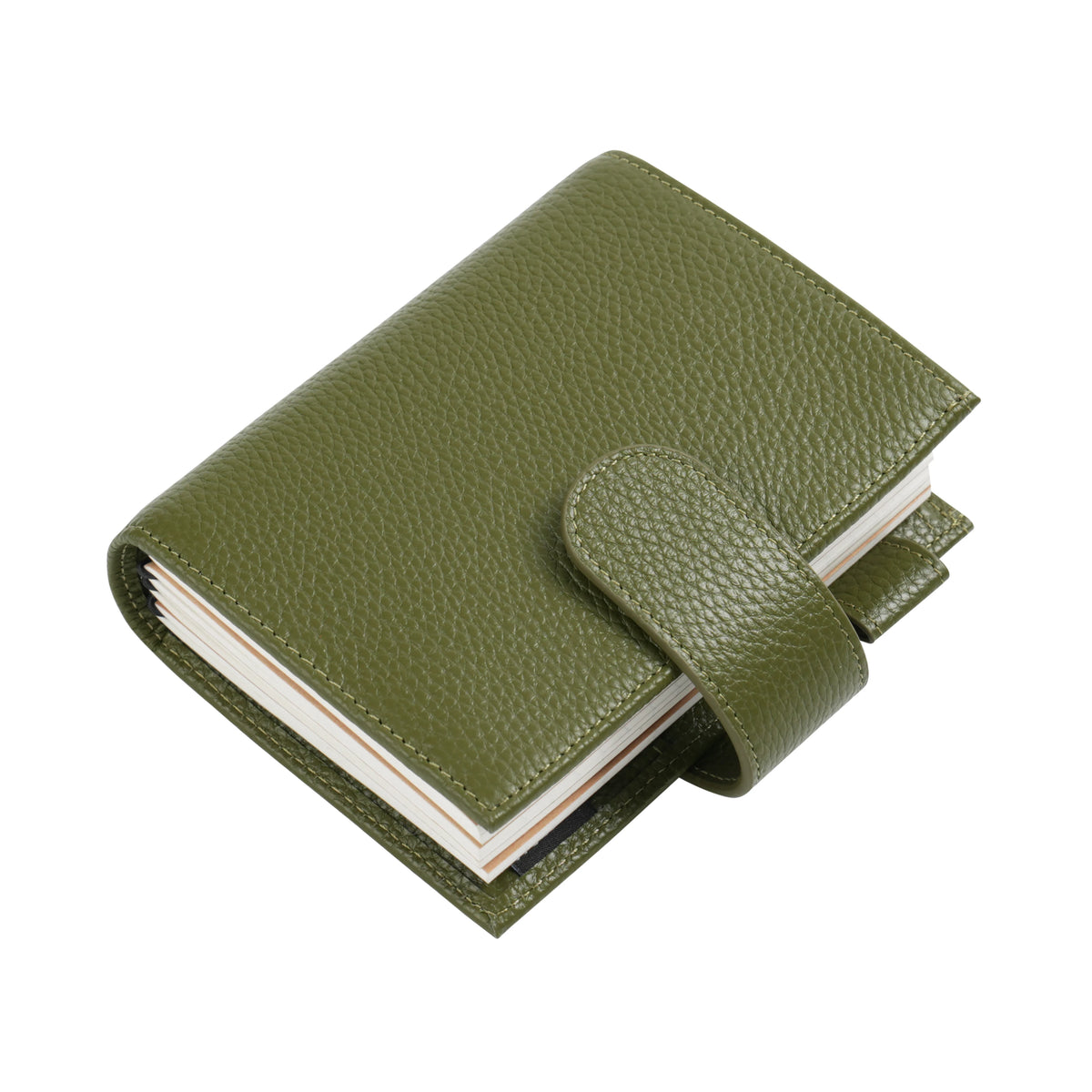 Moterm Passport Size Travel Journal – Genuine Cowhide Pebbled Leather Notebook & Organizer with Double Snap Closure