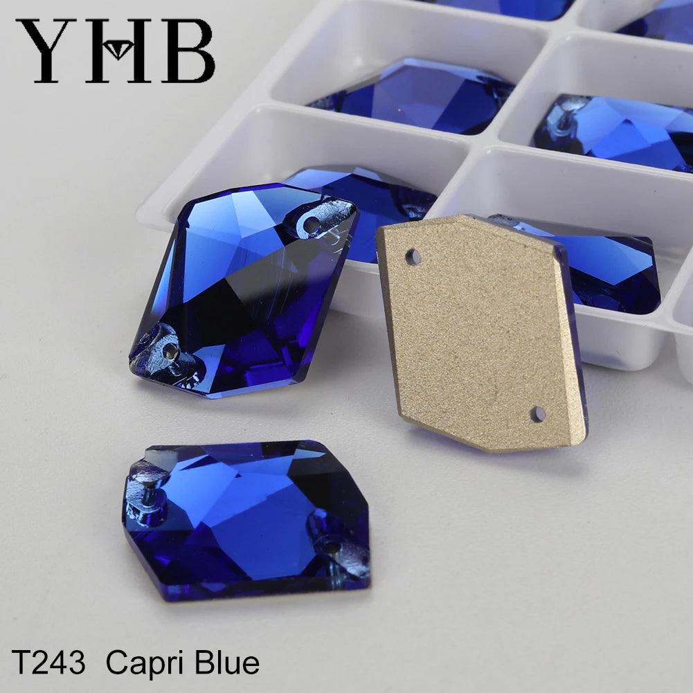 Strass à coudre YHB Cosmic AB Moonlight – Pierres plates en cristal de verre pour la décoration de vêtements et de sacs