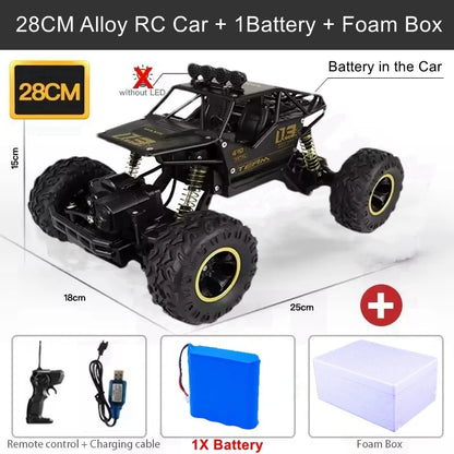 Oike Coche teledirigido 4x4 todoterreno 4WD RC Rock Crawler, coche RC de carreras y drifting todoterreno para niños y adultos