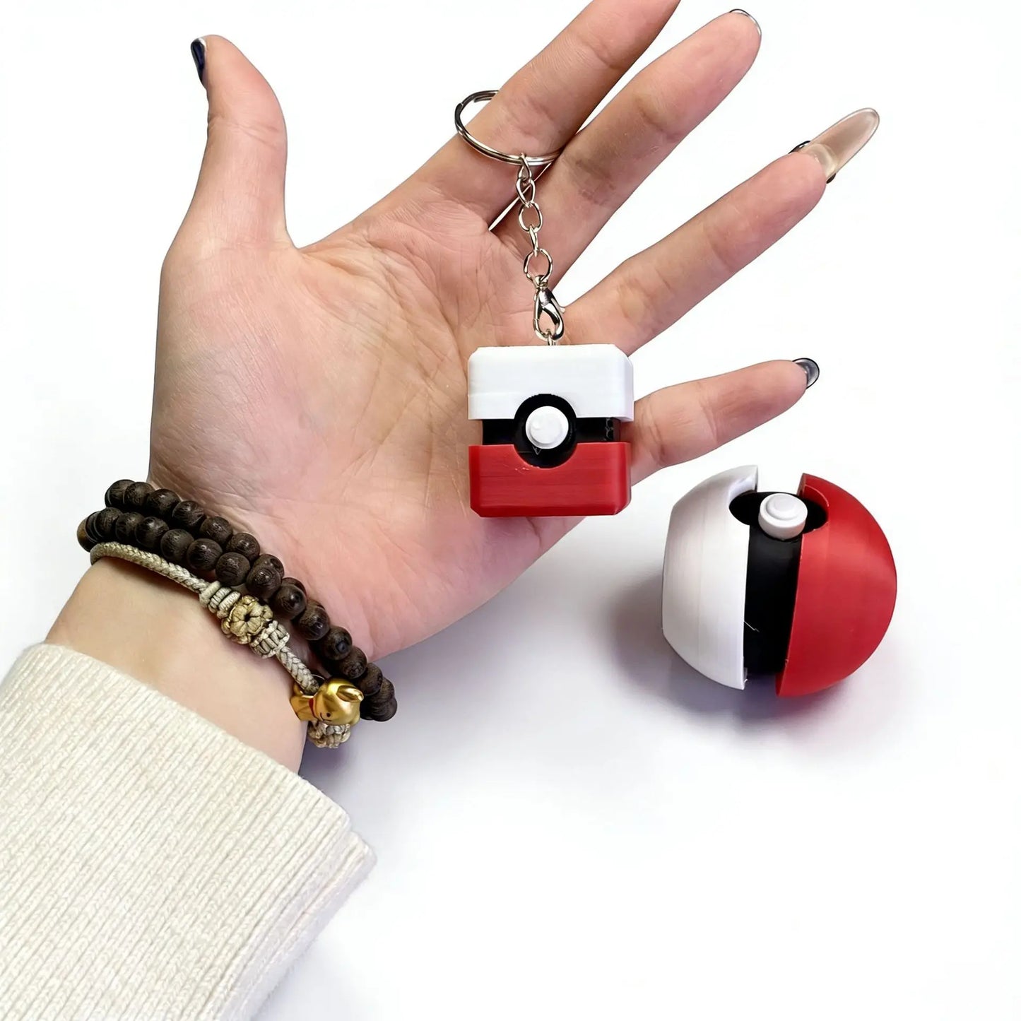 Hot Pokémon Pokéball Fidget Toy Keychain – Press Button Stress Relief Pendant Decoration