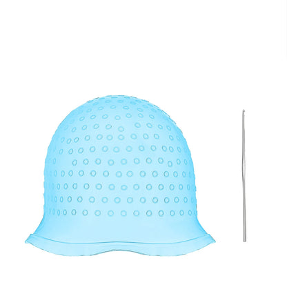 Silicone Hair Coloring Cap with Needle – Professional Highlighting & Hair Dyeing Cap for Salon Hairdressing, Reusable Hair Coloring Tool